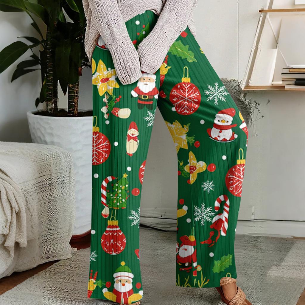 Pajama Pants, Sleepwear, Casual Drawstring Elastic Waist Pants, Comfortable Straight-leg Loose Pants