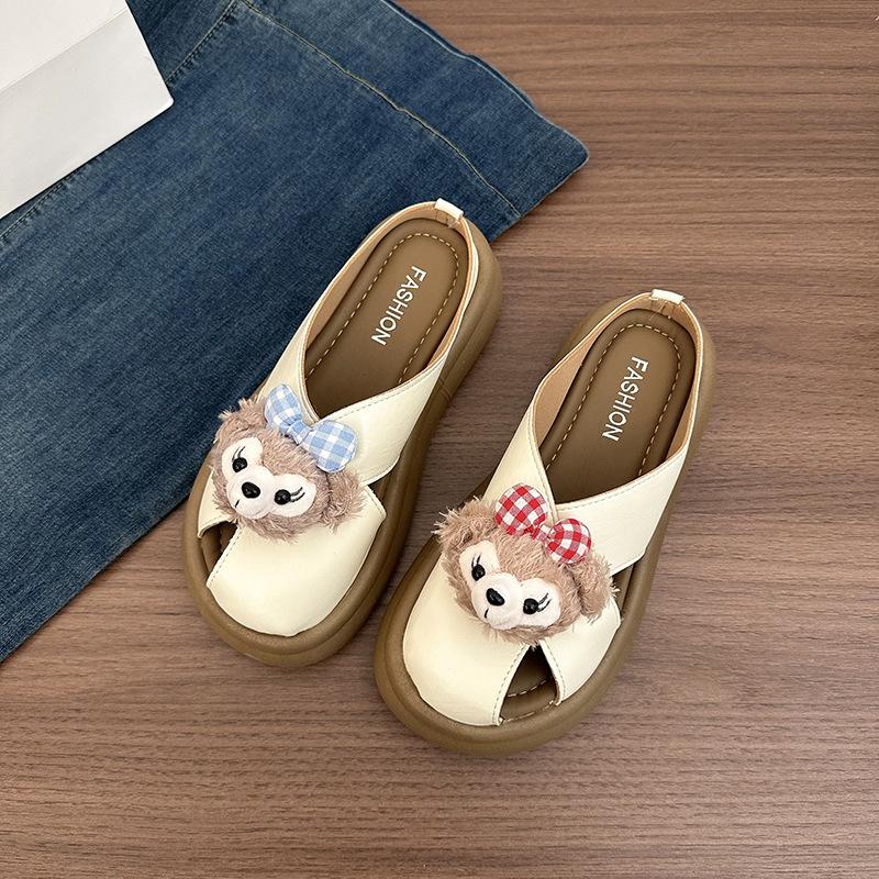 Niedliche und süße Cartoon-Coole Hausschuhe mit dicker Sohle für draußen Sommer neu auf Scheiße treten Strandtasche Kopf coole Hausschuhe