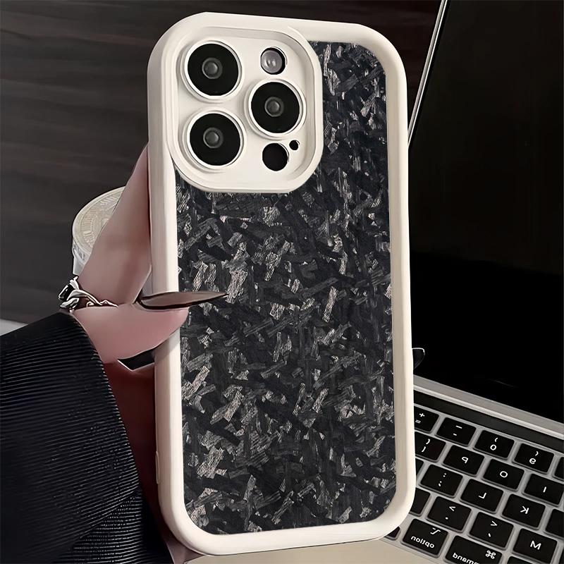 Phone Case for iPhone 17 Air 16E 15 16 Pro Max Carbon Fiber Cool Pattern Cover 14 Plus 13 12 Mini Soft Shell Silicone Fundas