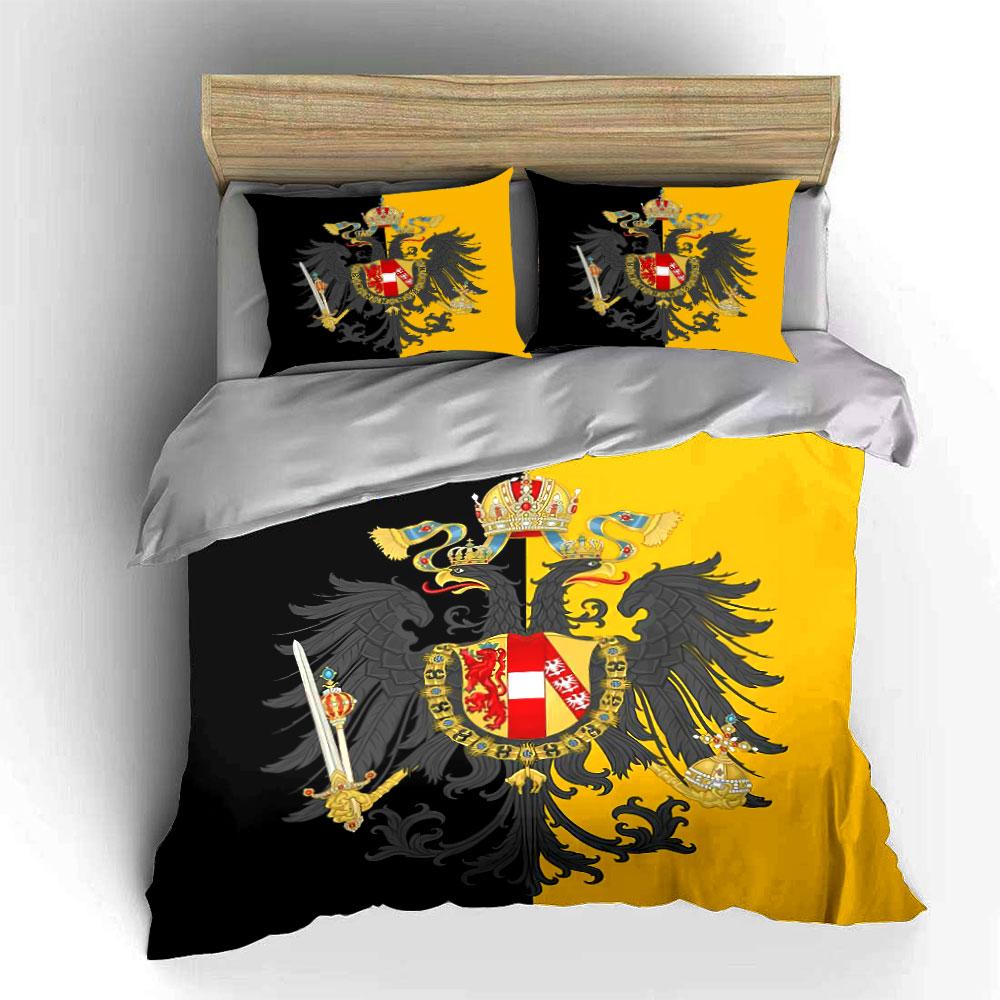 Imperial Eagle Yellow-Black Set Bedding Duvet Cover Set Duvet Cover Pillowcases (1 * Duvet Cover 2 * Pillowcases, without duvet insert)