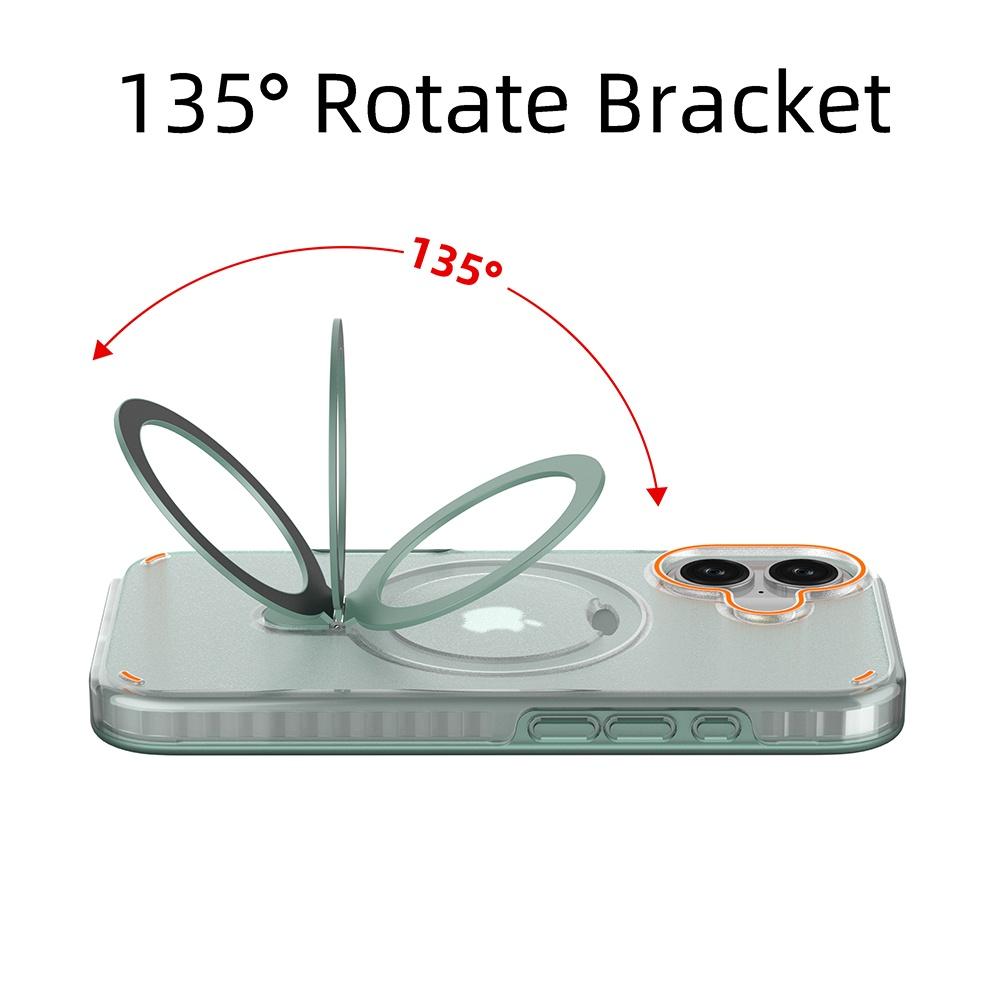 For iPhone 17 Magnetic Case with Kickstand TPU+PC Shockproof Phone Cover