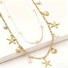 2 Pcs/set Imitation Pearl Starfish Waist Chain Gold Belly Chains Charms Beads Body Chain  Bikini