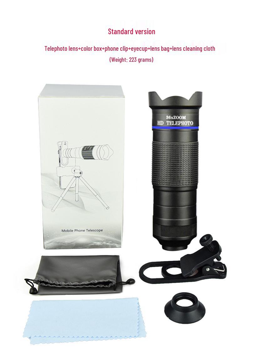 36x HD Telephoto Lens Set for Mobile Phones - High Magnification & Retractable Focus