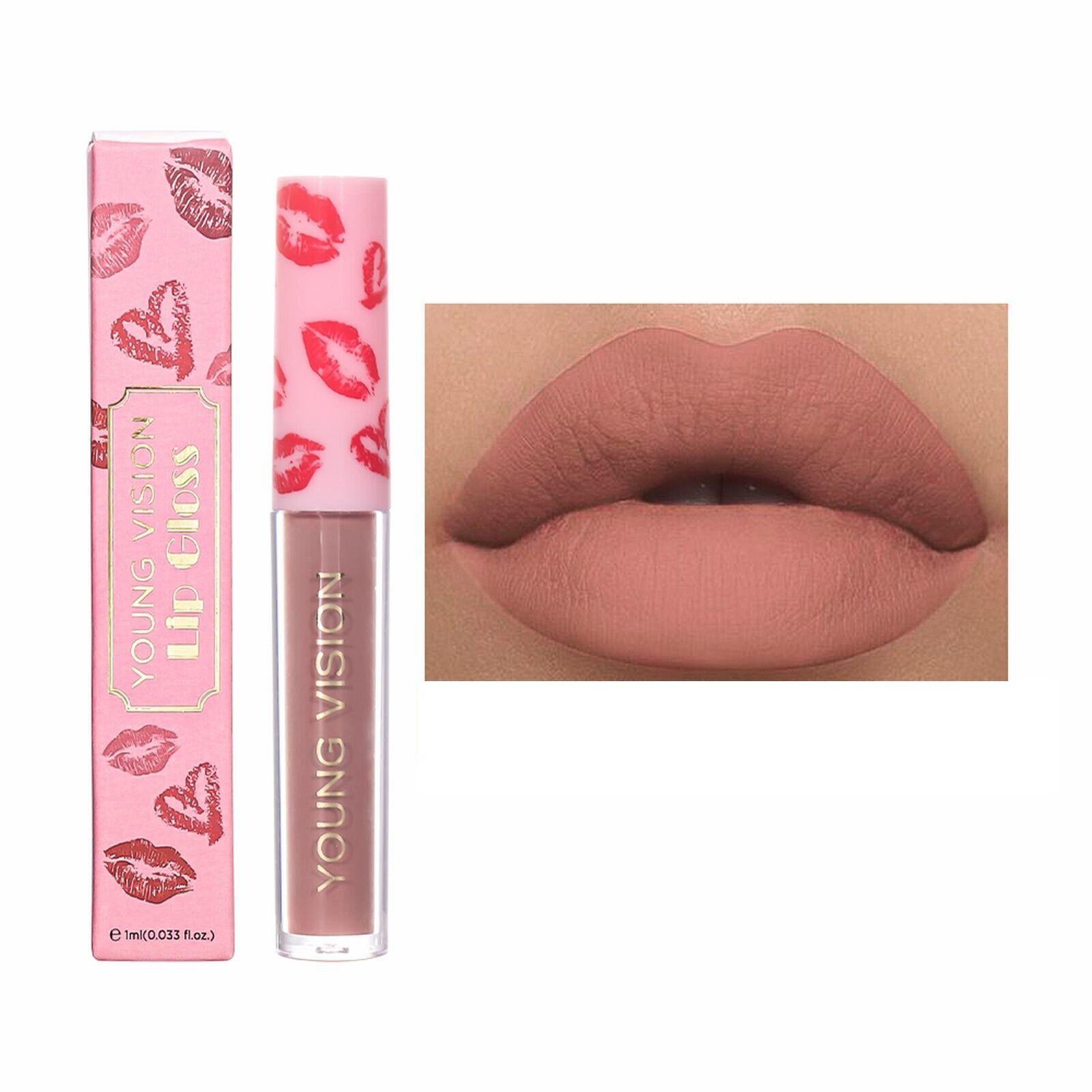 

Сексуальный увлажняющий длительный матовый блеск для губ Помада Прочный износ с антипригарным покрытием One Size