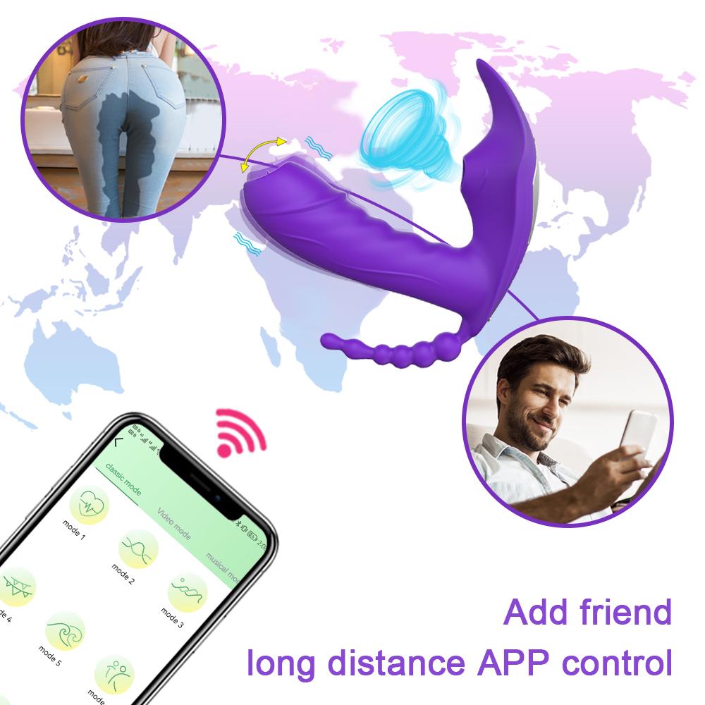 Female Vibrator APP Dámské nositelné sexuální hračky Vibrátor Sání Clit Kouření Stimulace Hračky pro dospělé Dildo Clit Stimulátor