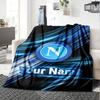 Name Custom SSC Napoli Logo Print Flannel Blanket High Quality Warm Comfortable Cover for All Seasons Perfect for Gifts Home Decor