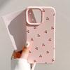 Korean Cute Pink Cherry Aesthetic Phone Case For iPhone 17 Pro Max Cover iPhone 16 Pro 15 14 13 12 Pro Max Japan Kawaii Girl Soft Cover