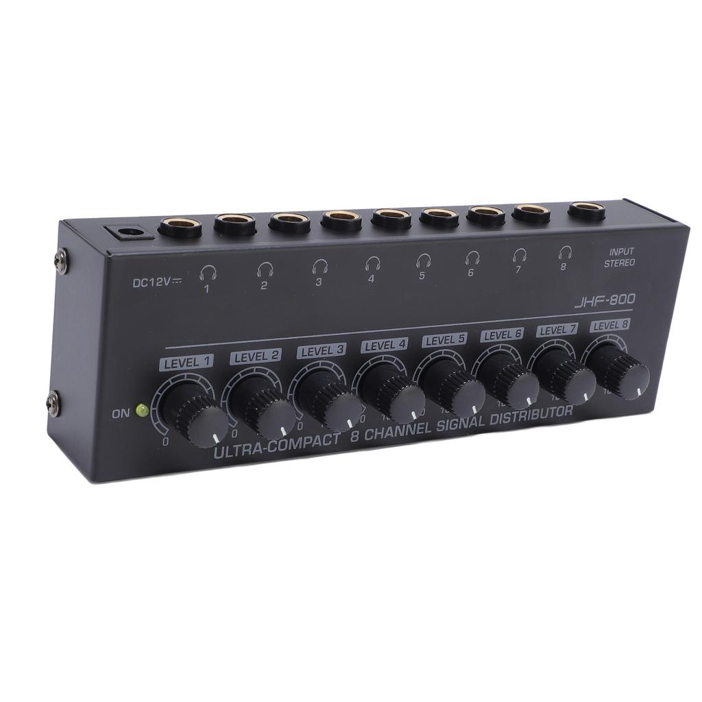 Kopfhörerverstärker 8 Ausgänge 1 Eingang Tragbarer Stereo-Kopfhörerverstärker für Auftritte US-Stecker