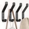 Ganchos de pared para colgar 20 libras resistente colgador para mochila  toalla  bolsa  para clóset  baño  puerta  seta  negro  4 unidades  3.75 pul