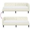 Corner Bed Frame Cream 80 X 200 Cm Velvet