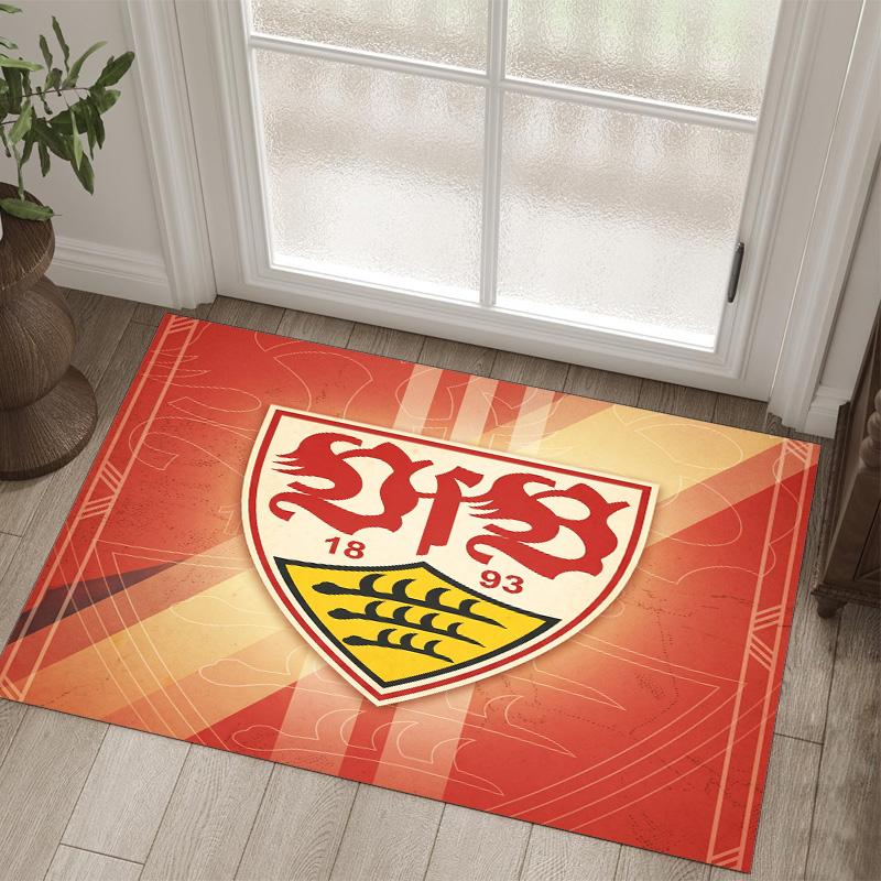 VfB Stuttgart Design Crystal Velvet Carpet Cozy Non?Slip Printed Rug For Bedroom Living Room Entrance