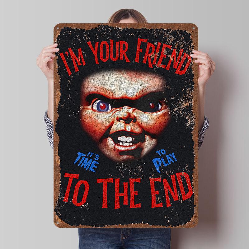 Child's Play Print Tinplate Posters Custom Wall Art Vintage Metal Tin Signs Retro Tin Plaque for Bathroom Decor Home Decorations