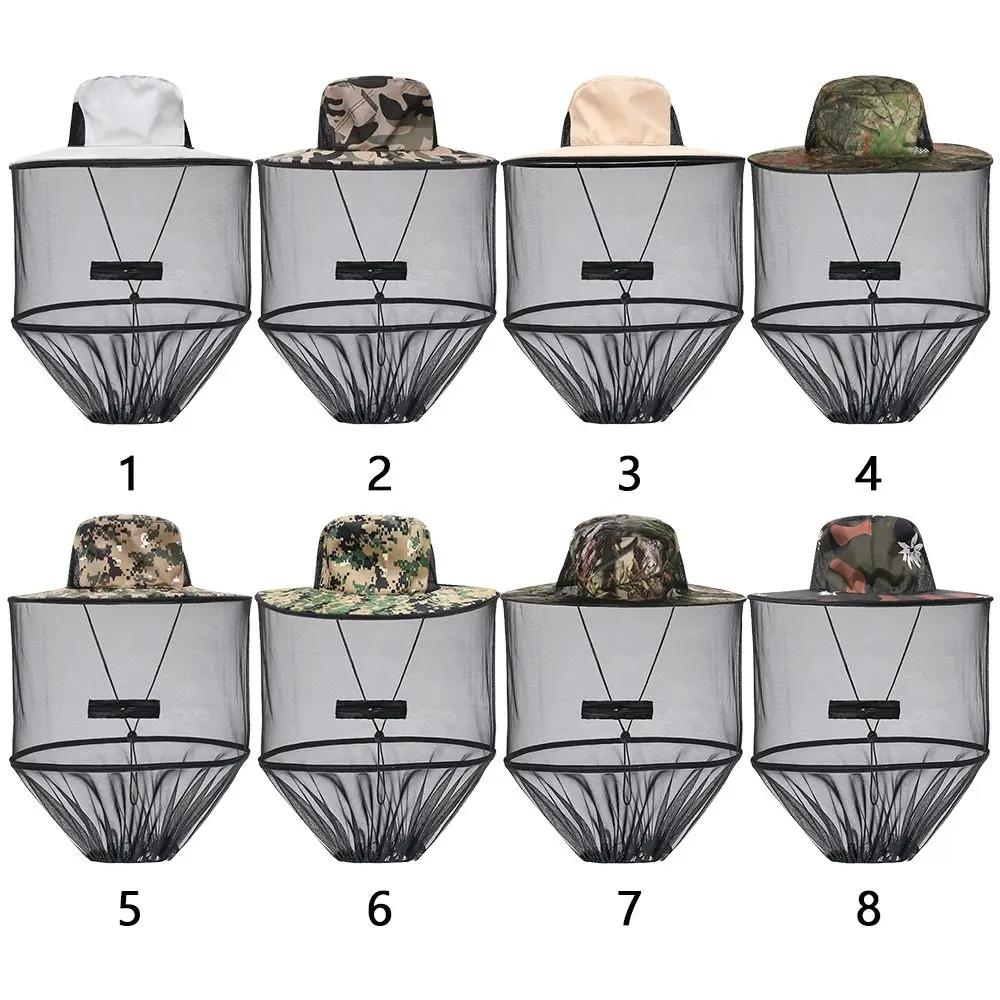 Men Women  Net Mesh Casual Foldable Mosquito Hat Outdoor Sunscreen Fishing Cap Repellent Protection