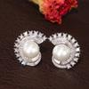 Pearl Pierced Earrings Female Bridal Nuptial Wedding Occasion Jewelry Bright Zirconia Accessories Engagement Gathering PartyFashion Jewelry