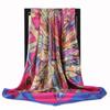 90X90CM Square Women Scarves Silk Office Ladies Hair Neck Bandanna Headband Foulard Headcloth Muslim Headscarf Female Muffler