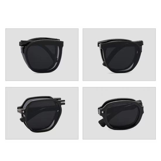 Faltbare Sonnenbrille, UV-beständig, leicht, rutschfest, tragbar, für unterwegs, für Männer, Frauen, Erwachsene, zusammenklappbare Brille, modisches Accessoire