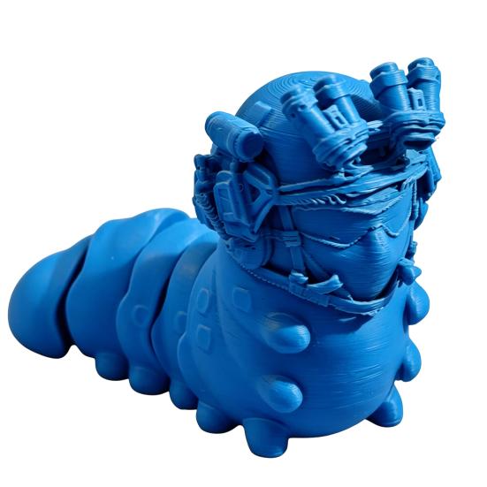 

3D Printed Worm Keychain Cute Insect Pendant Bag Charm Funny Caterpillar Key Ring for Backpacks Purses синий