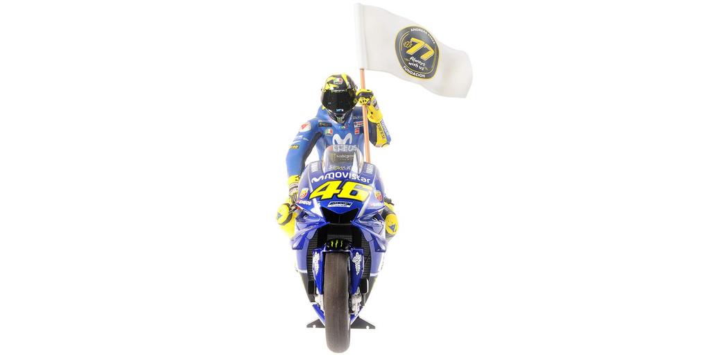 Minichamps Yamaha 2018 MotoGP Catalunya GP Rossi Included 1/12 YZR-M1 "MOVISTAR YAMAHA" #46 V. Figure/Flag