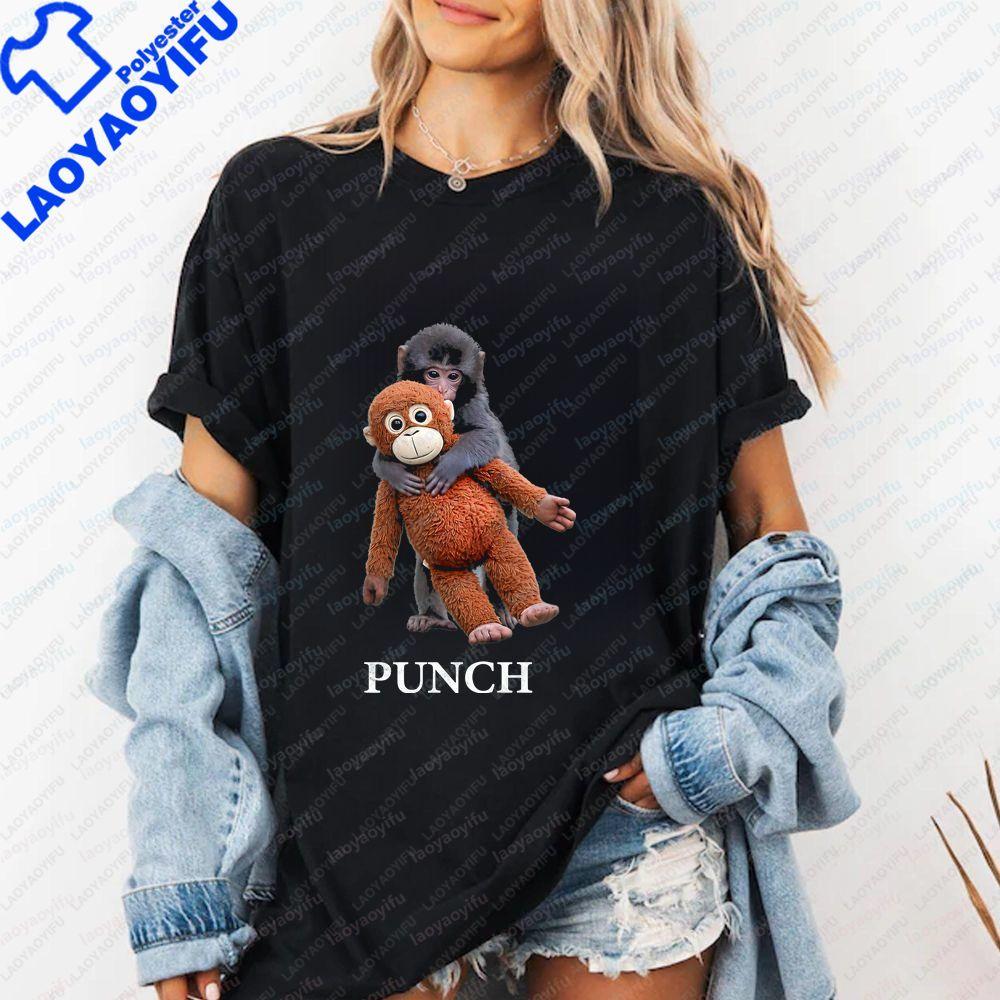 Baby Punch Monkey Printed Top with A Trendy Original Streetwear Design Suitable for Both Unisex and WoUnisex Large Size Tshirt