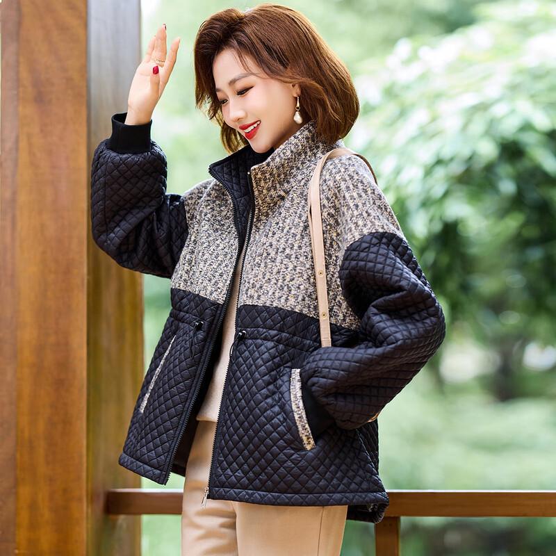 

QianLian Women s Warm Lapel Padded Jacket 4XL