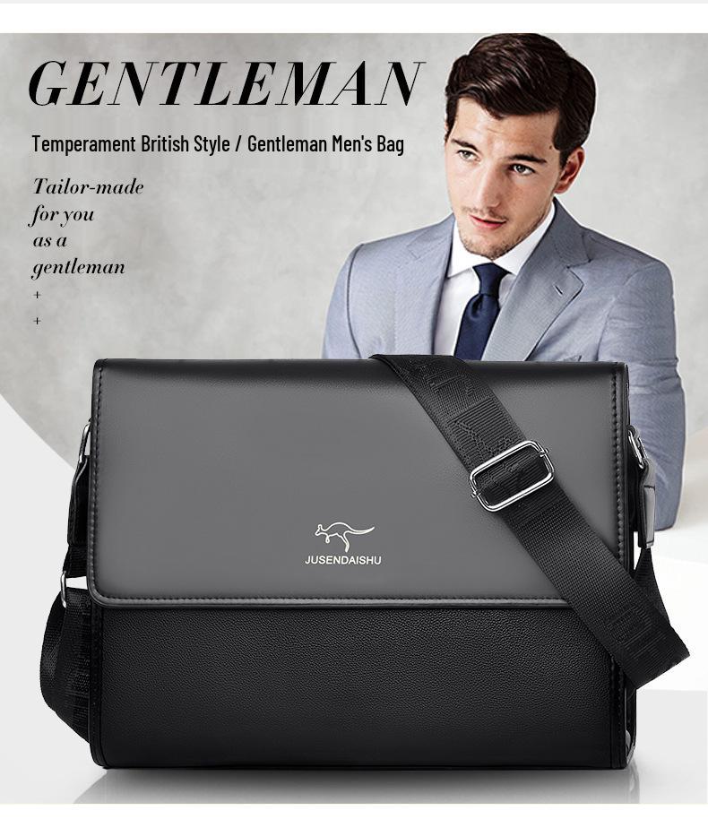 Men's Business Casual Crossbody Briefcase Backpack - Mid-range Luxury, One-Shoulder Hanging Bag, Trendy Youthful Design