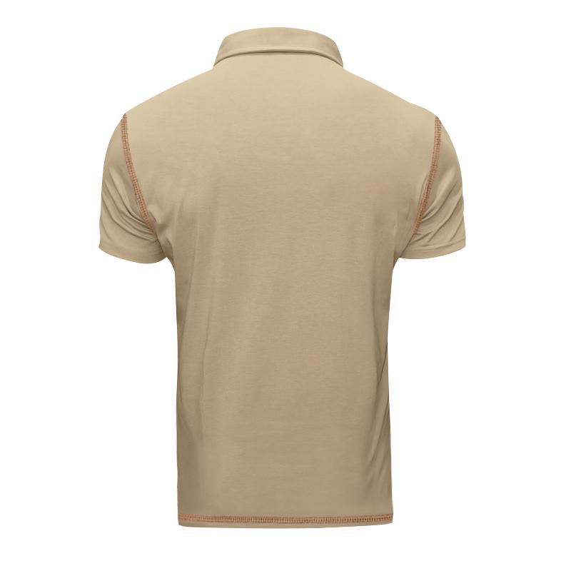 Men's Polo Shirt Summer Solid Color Button Pocket Short Sleeve Polo Shirt Street Stroll Fashion Casual Collar T-Shirts