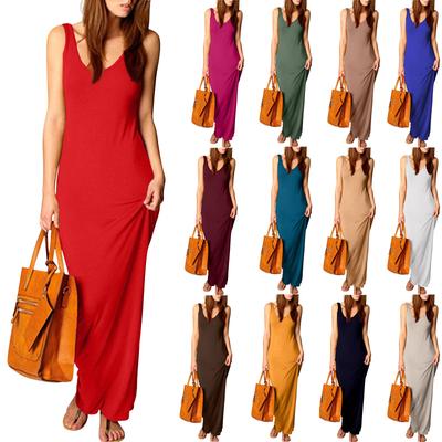 Women's Sexy Vest Maxi Dress Sleeveless Slim Fit Dress