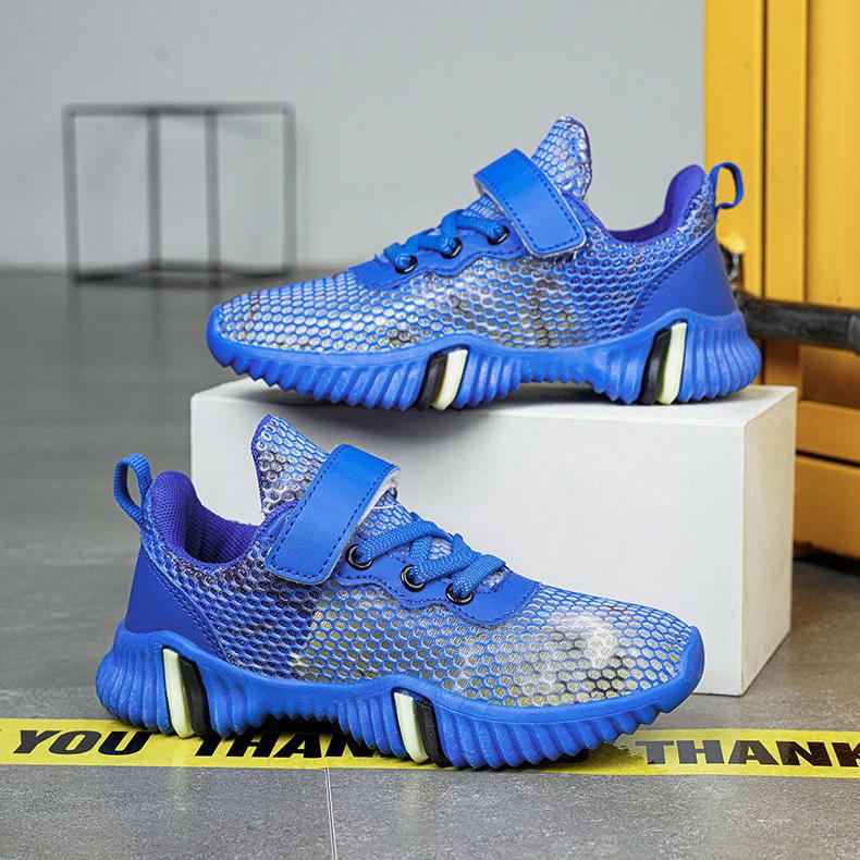 

Детские летние легкие повседневные туфли на сетчатой ​​твердой подошве, нескользящие кроссовки на мягкой подошве, противоударные уличные прогулочные кроссовки 27