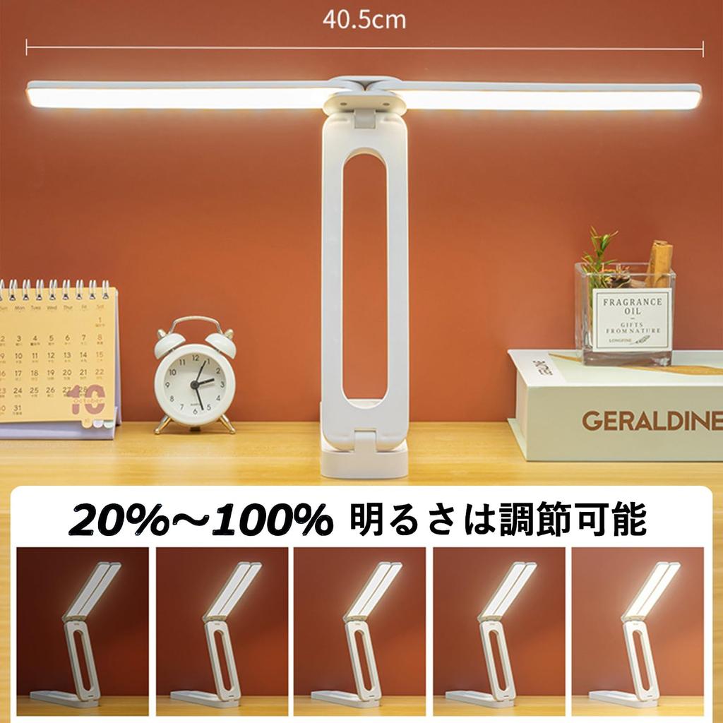 Foldable, Rechargeable, Cordless Desk Lamp, Reading Light, Eye-Friendly LED Light, 3 Color Adjustments, Stepless Dimming, 4000mAh, Portable for