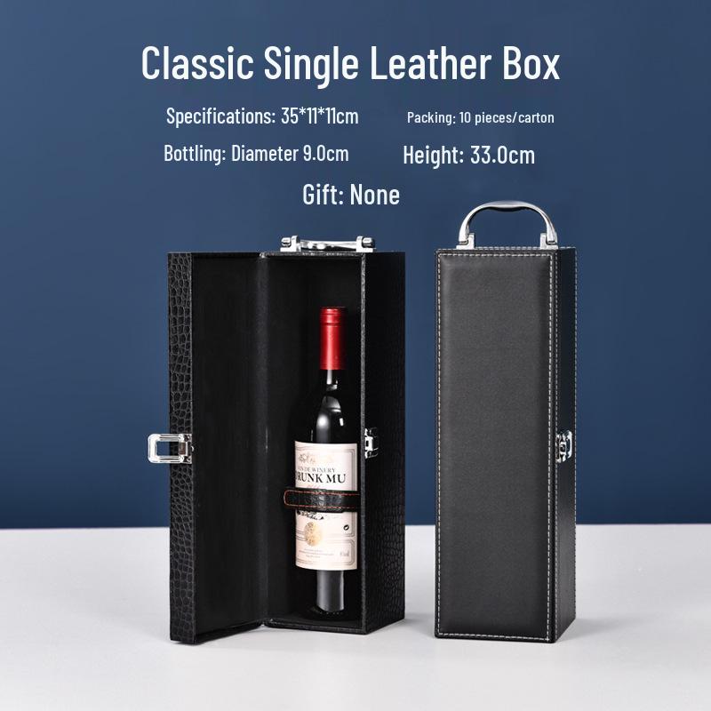 Single Bottle Red Wine Leather Gift Box for Packaging