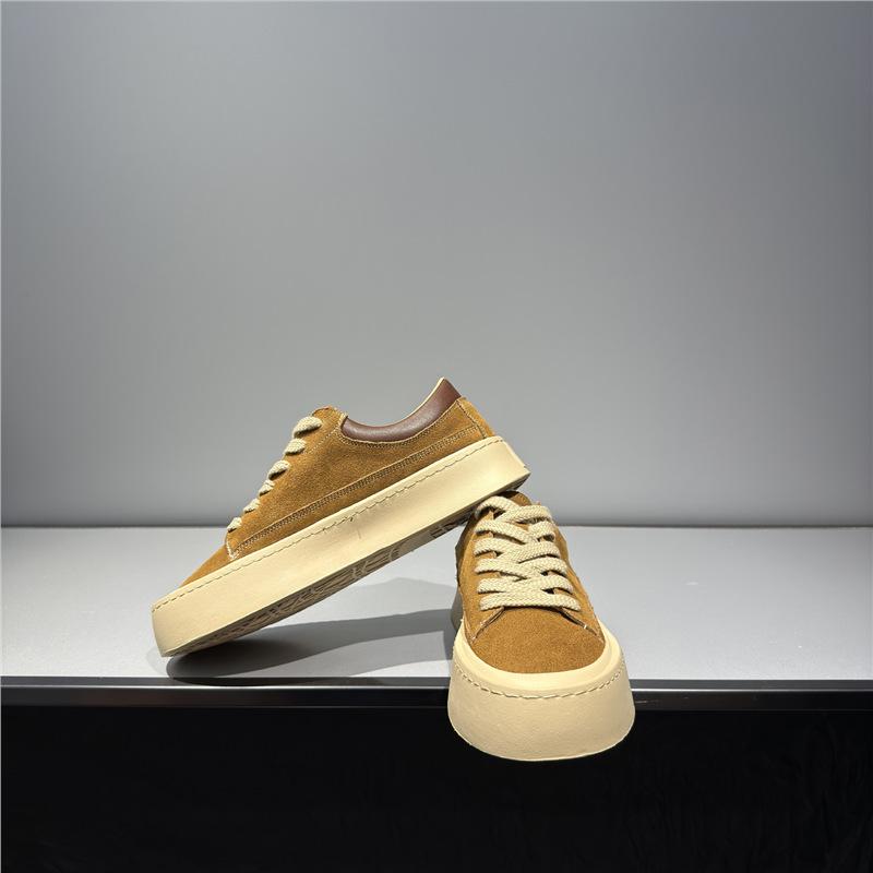 New leather platform casual board shoes low-top niche retro sub cr
