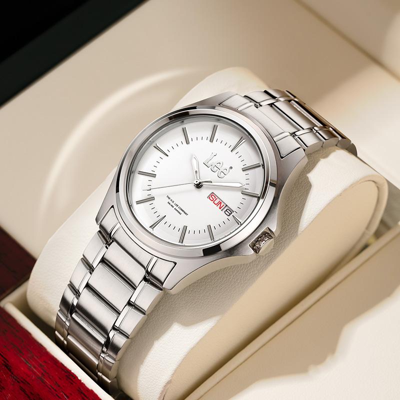 Lee Wrist Watch Quartz Movement Steel Strap 37MM White Dial Men's Watches C331-M464