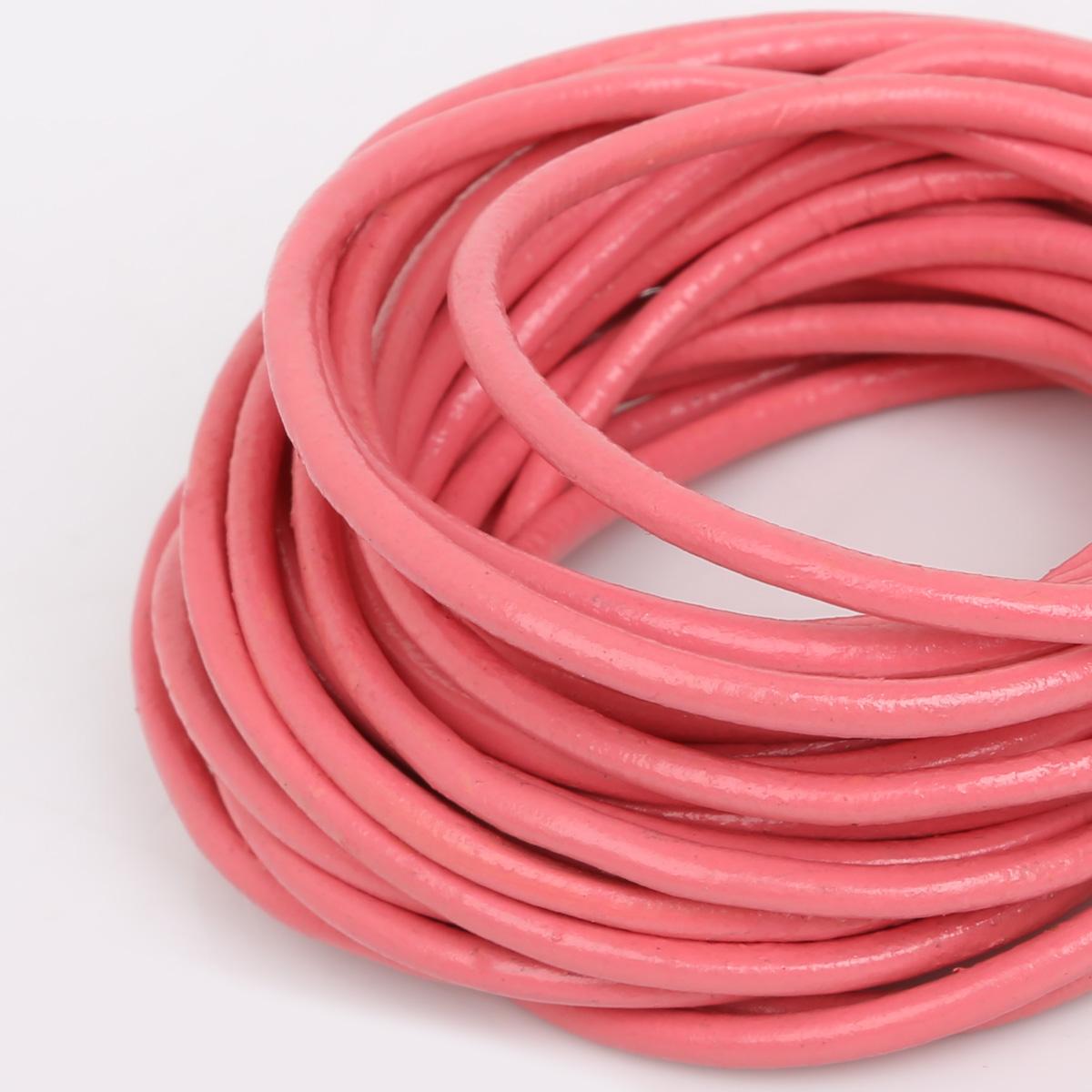 

Натуральная круглая кожаная нить для изготовления браслетов, ювелирных изделий, DIY, шнур, шнур 3mm 5M розовый