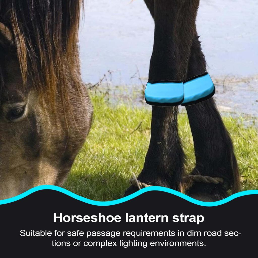 4 pièces Bandes de Cheville pour Cheval Haute Visibilité Accessoires Animaux Bandes de Cheville pour Cheval Éclairées par LED Pour Pâturages Écuries Équestre
