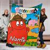 Personalized Custom Name Blanket - Barbapapa Print Design,Blanket for Sofa,Bed,Travel,Camping - Soft and Warm, Great Gift