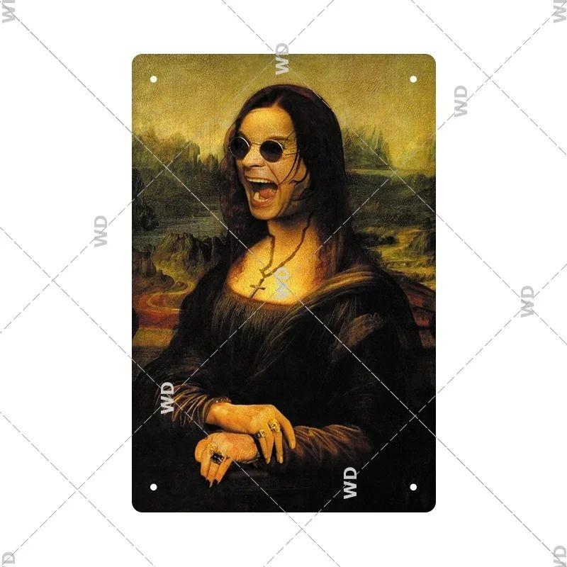 Vintage Mona Lisa Metal Tin Sign Retro Wall Art Home Decor Bar Pub Man Cave Gift