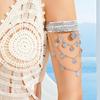 Durable Metal Coin Leaf Tassels Arm Cuffs Bracelet Gold Silver Armlet For Everyday Or Special Event