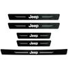 1/4/5Pcs JEEP Car Door Sill Scuff Plate Decor Carbon Fiber Stickers For Jeep Renegade Compass Grand Cherokee Wrangler Gladiator ALU1