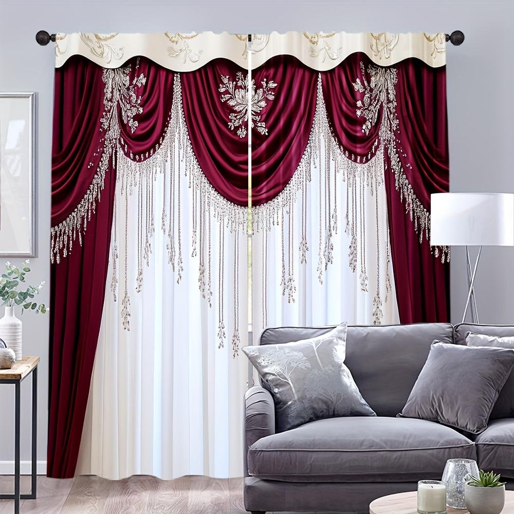 2 bucăți de perdele imprimate cu fundal fals la modă, dimensiune 30*65, dormitor și living, decorațiune pentru casă, decorațiune cameră