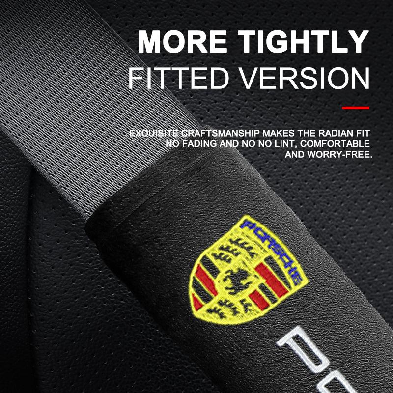 2Pcs Seat Belt Cover Car Cotton Safety Shoulder Protector For Porsche 911 928 944 968 Boxster Cayenne Macan Panamera