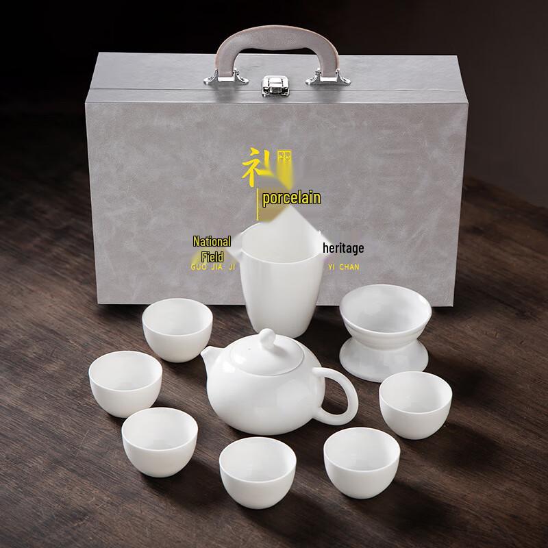 Haofeng 10-Piece Jade-Style Glass Kung Fu Tea Set