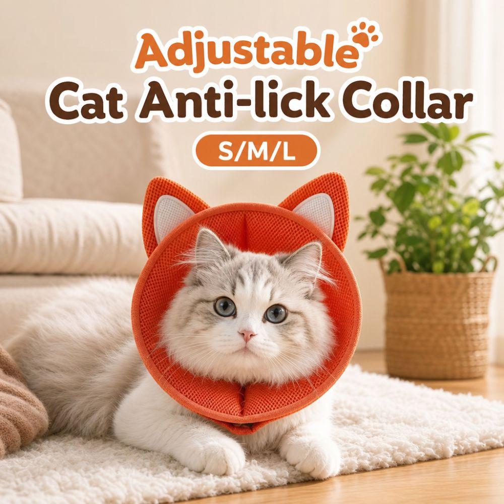 Cartoon Ears Cat Neuter Collar Adjustable Cat Elizabeth Collar Cat Anti-lick Collar For Cat Dog
