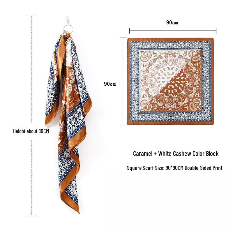 Retro Paisley Multi-use Silk Scarf: Large Square for Street Dance, Hip Hop, Neckerchief for Men & Women