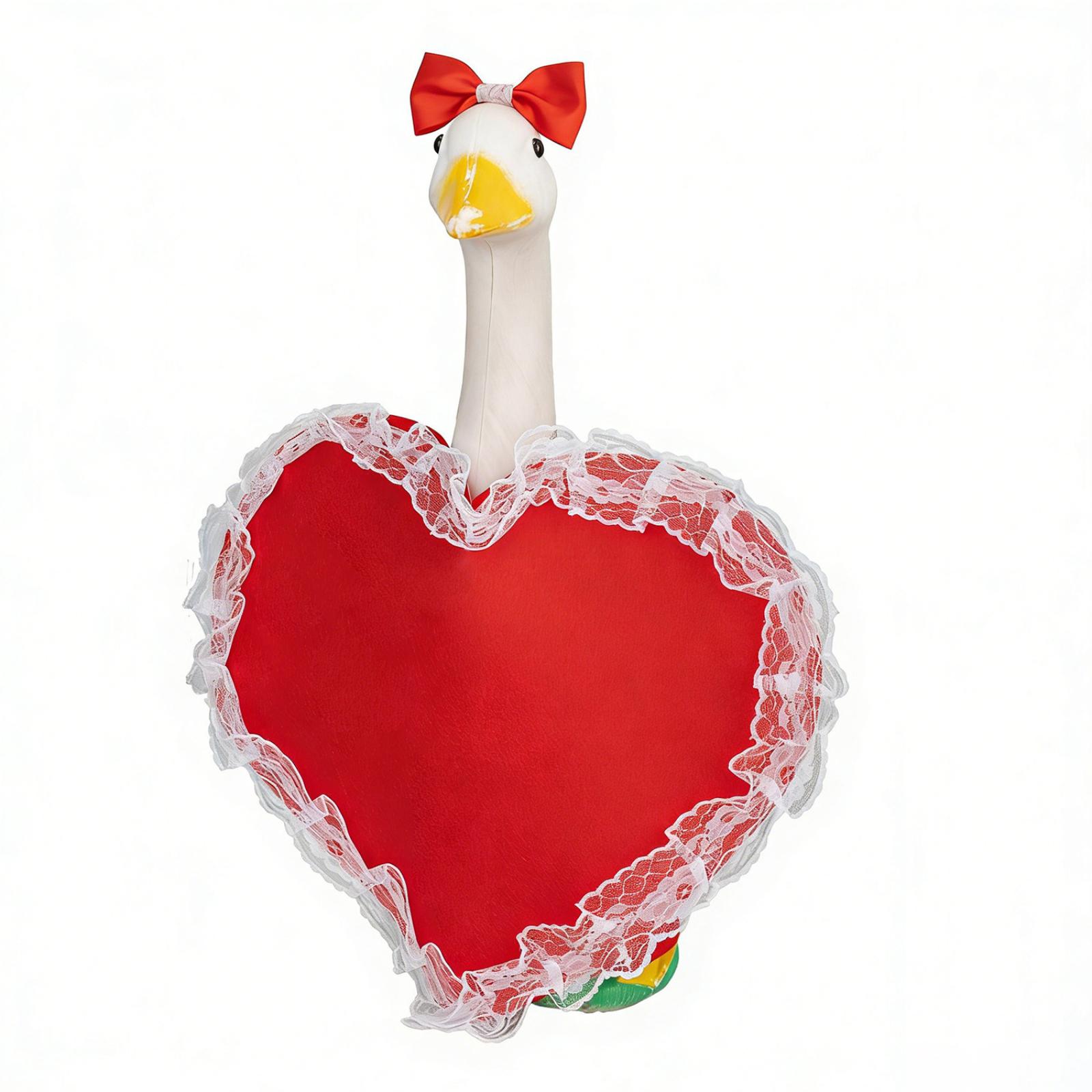Heart Goose Outfit Lawn Porch Goose Clothes Heart Goose Outfit For 23  Goose Valentines Outdoor Patio Yard Lawn Art Decorati One Size