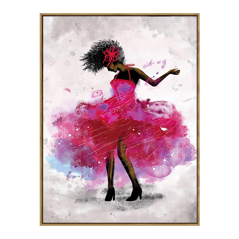 Mulher negra dançando pôster abstrato aquarela tela arte de parede pinturas decorativas impressões imagem sala de estar decoração nórdica