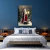 Image of Santa Claus Poster Canvas Print Christmas Wall Art Wall Christmas Pictures Home Bedroom Living Room Wall Decoration (Framed,16×24inch)