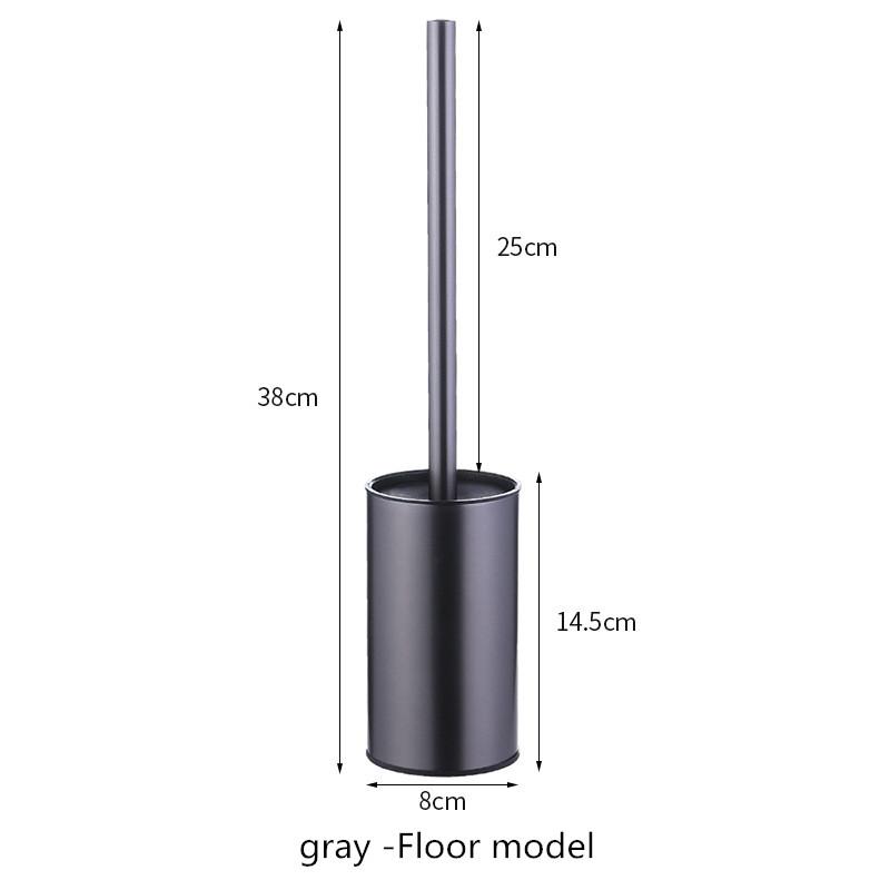 Circular Type Stainless Steel Toilet Brush Black Bathroom Cleaning Brush Holder with Toilet Brush Wall Mount Seven Color Options