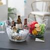 4L transparent ice bucket, handle beverage bath, large ice bucket, champagne wine cooler, and beer cooling plastic bucket