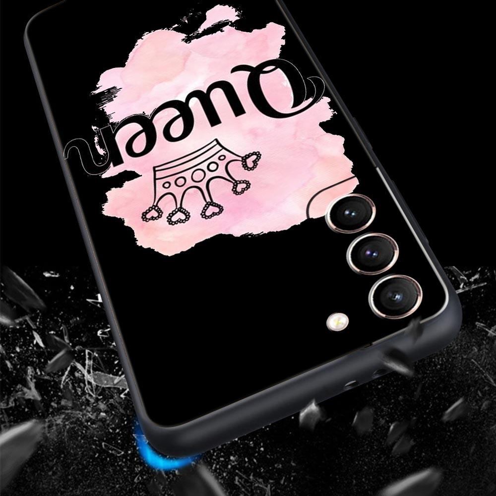 Phone Case For Samsung Galaxy S23 S22 Ultra S20 S21 FE 5G S10 S9 Plus S10E S8 Note 20 Silicone Cover King Queen Lovers Couple