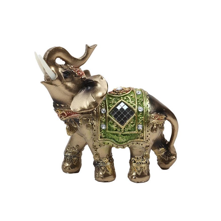 1PC Vintage Resin Handicraft Elephant Ornaments Collectible Figurine Elephant Statue Home Desktop Decor